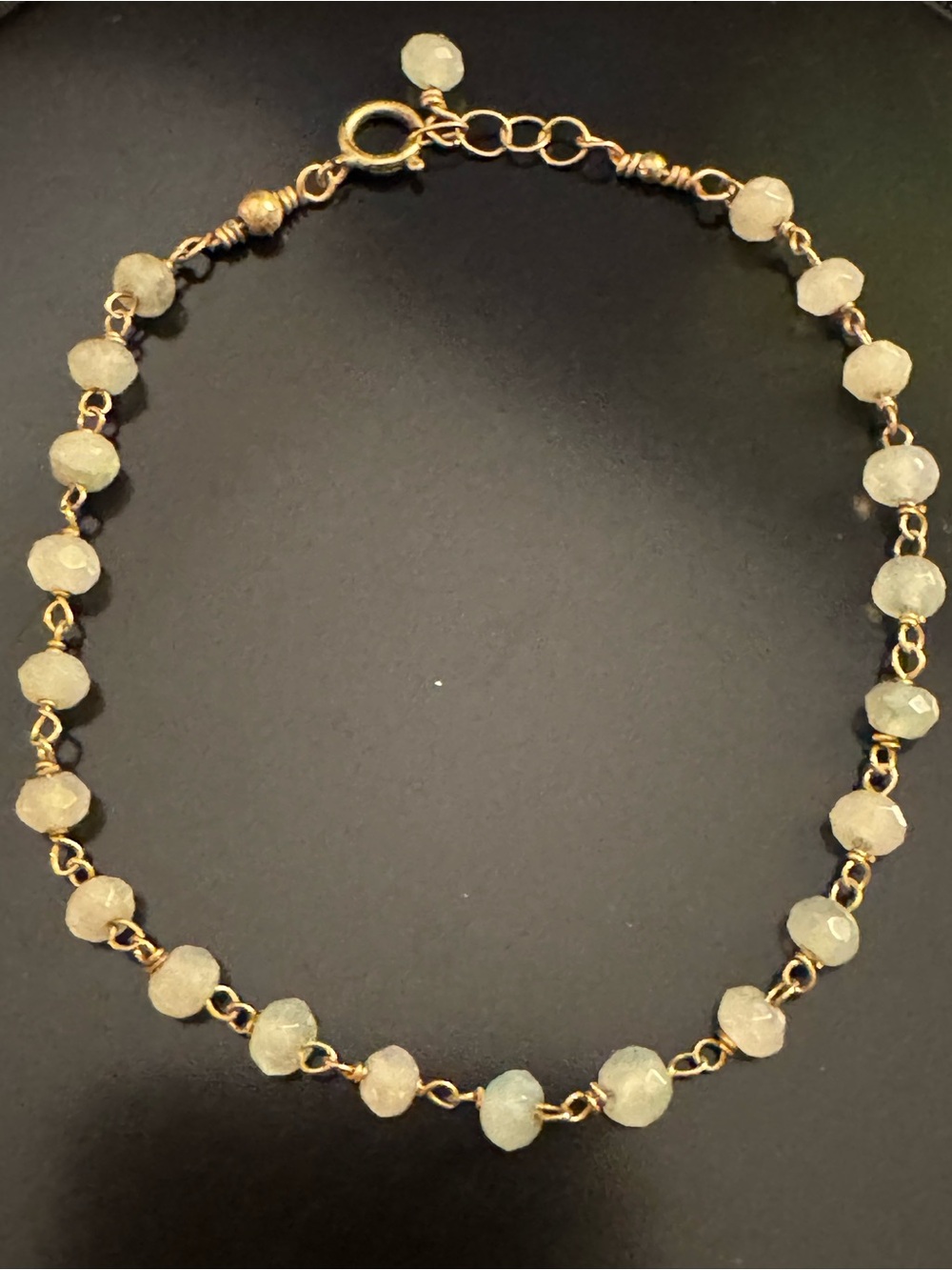 14K Gold Filled Faceted Tourmaline Rosary Chain Bracelet